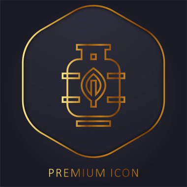 Biyogaz altın çizgisi prim logosu veya simgesi