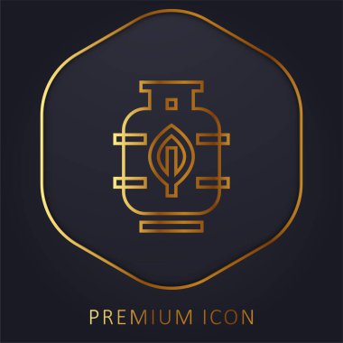 Biogas golden line premium logo or icon clipart