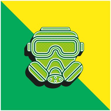 Biological Hazard Green and yellow modern 3d vector icon logo clipart