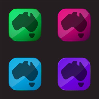 Avustralya dört renkli cam düğme simgesi