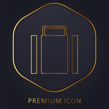 Evrak çantası altın çizgi prim logosu veya simgesi