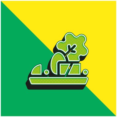 Antipasto Yeşil ve sarı modern 3d vektör simgesi logosu