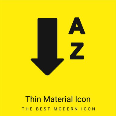 Alphabetical Order From A To Z minimal bright yellow material icon clipart