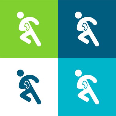 Amerikan Futbolcusu Düz Düz 4 renk simgesi