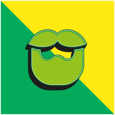 Sakal Yeşil ve Sarı Modern 3D vektör simgesi logosu