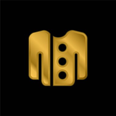 Büyük Botton Jacket altın kaplama metalik simge veya logo vektörü