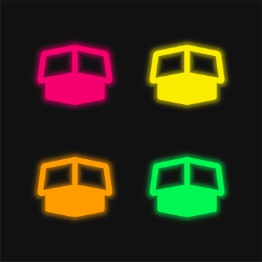 Parlayan dört renkli neon vektör simgesi
