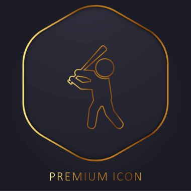 Beyzbol sopası altın çizgisi logosu veya simgesi