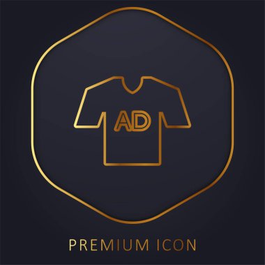 AD T Shirt golden line premium logo or icon clipart