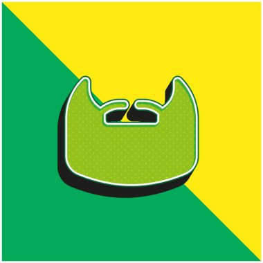 Sakal Yeşil ve Sarı Modern 3D vektör simgesi logosu