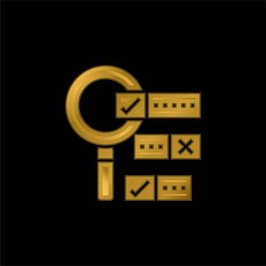 Boolean Arama Altın kaplama metalik simge veya logo vektörü
