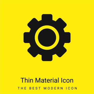Big Gear minimal bright yellow material icon clipart