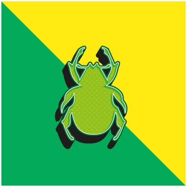 Beetle Shape Green and yellow modern 3d vector icon logo clipart