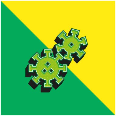 Bakteri Yeşil ve Sarı modern 3d vektör simgesi logosu