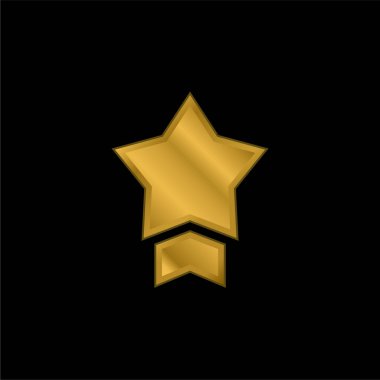 Rozet altın kaplama metalik simge veya logo vektörü