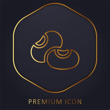 Fasulye altın çizgisi prim logosu veya simgesi