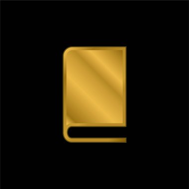 Kara Kapaklı Altın Kapaklı Metal Simge veya logo Vektörü ile Kapalı Kitap
