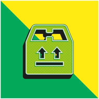 Kutu Yeşil ve Sarı Modern 3D vektör simgesi logosu