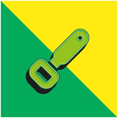 Şişe Açacağı Yeşil ve Sarı 3D vektör simgesi