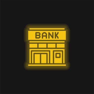 Bankanın sarı parlak neon simgesi