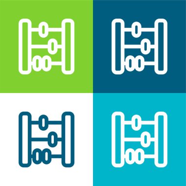 Abaküs Düz 4 renk en küçük simge kümesi