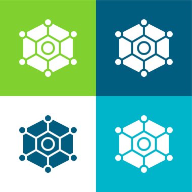 Atom Düz 4 renk en küçük simge kümesi