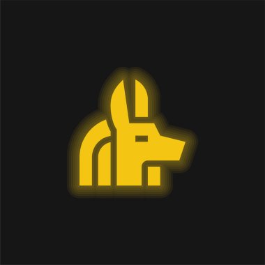 Anubis yellow glowing neon icon clipart