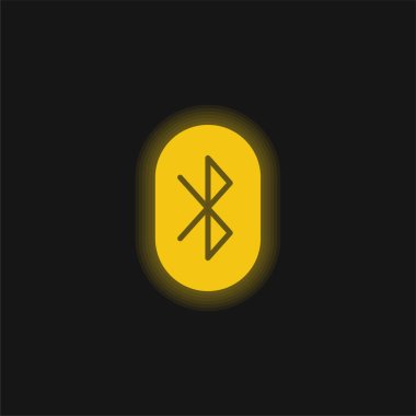 Bluetooth sarı parlak neon simgesi