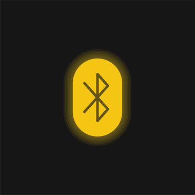 Bluetooth sarı parlak neon simgesi