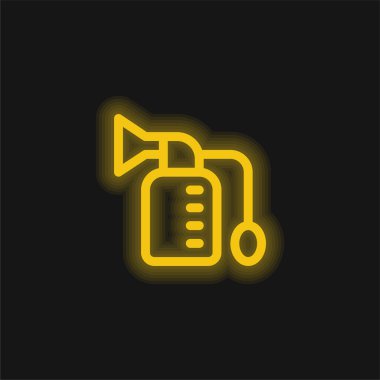 Breast Pump yellow glowing neon icon