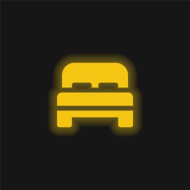 Yatak sarısı parlak neon simgesi