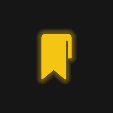 Yer imi sarı parlak neon simgesi