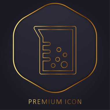 Beaker Symbol golden line premium logo or icon clipart