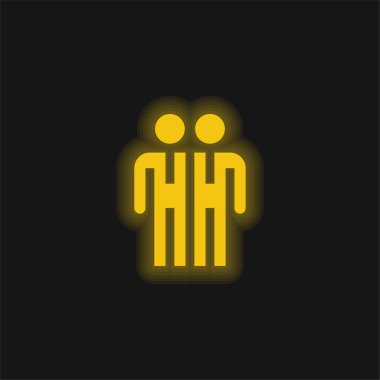 Katılımcılar sarı parlak neon simgesi