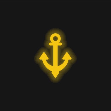 Çapa sarısı parlak neon simgesi