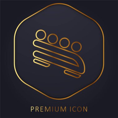 Bobsled altın çizgi prim logosu veya simgesi