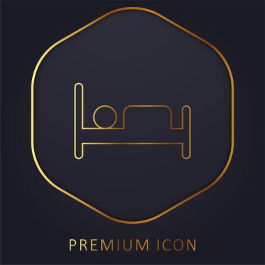 Yatak altın çizgisi prim logosu veya simgesi