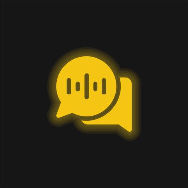 Ses İletisi sarı parlak neon simgesi