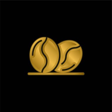 Altın kaplama metalik simge ya da logo vektörü