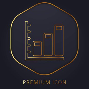 Ascending Business Stats Graphic golden line premium logo or icon clipart