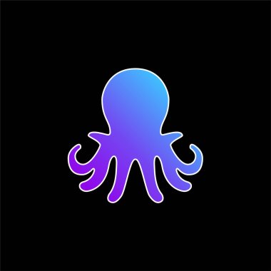 Aquarium Octopus blue gradient vector icon clipart