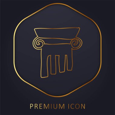 Antika Sütun altın çizgisi prim logosu veya simgesi