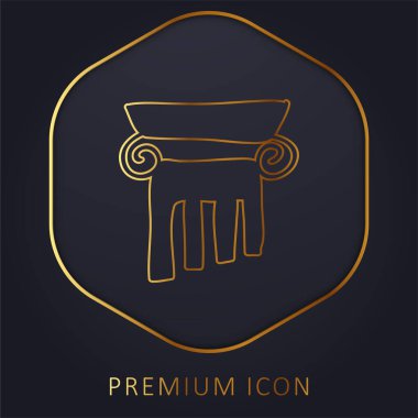 Antique Column golden line premium logo or icon clipart