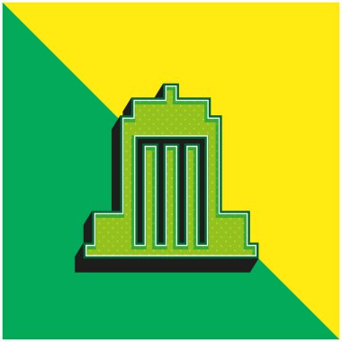 Yeşil ve sarı modern 3D vektör simgesi logosu