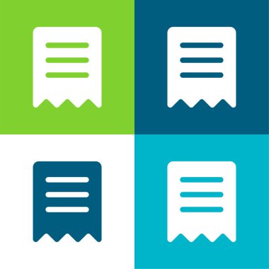 Yer imi Düz 4 renk minimal simgesi seti