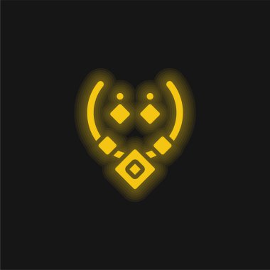 Aztek kolyesi sarı parlak neon ikonu