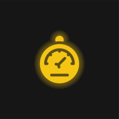 Barometre sarı parlayan neon simgesi