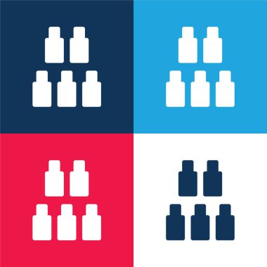 Şişe Oyunları Mavi ve Kırmızı Dört Renk En düşük simge kümesi