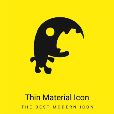 Big Mouth Monster minimal bright yellow material icon clipart
