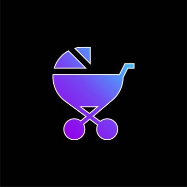 Baby Stroller blue gradient vector icon clipart